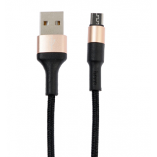 USB кабель microUSB чёрно-золотой 1 м Hoco X26